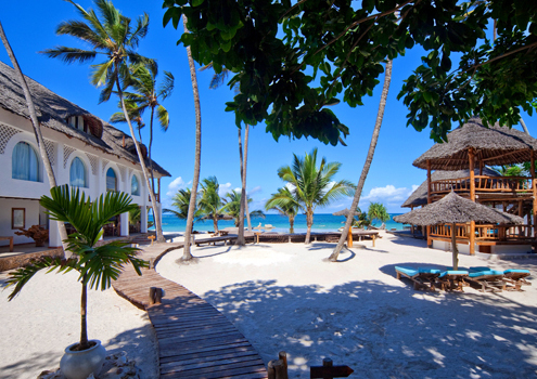 Außenansicht am Strand Waterlovers Beach Resort Kenia